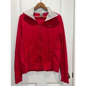 Nike Dri-FIT Full Zip Jacket Red/Pink Athletic Track Jacket Women's Size L